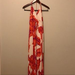 Banana Republic Maxi Dress Floral Pink Orange NWT